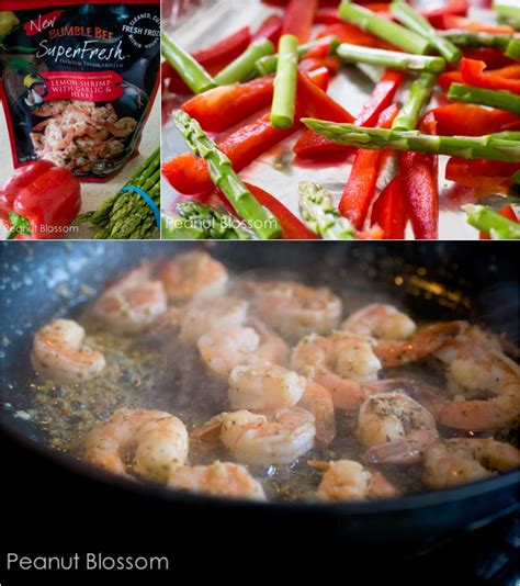 Lemon Garlic Shrimp With Roasted Red Pepper And Asparagus