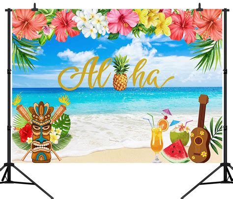 Buy Capisco Summer Aloha Luau Party Backdrop Tropical Hawaiian Beach Photography Background For