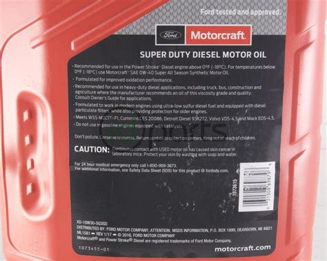 Motorcraft 10w 30 Super Duty Diesel Motor Oil 125 Gal Xo10w305q3sd
