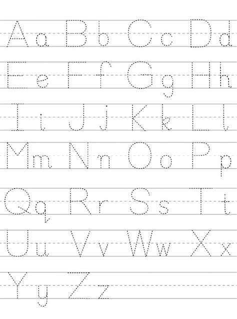 Alphabet Tracing Worksheetsalphabet Letter Tracingprintable