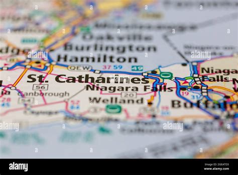 St Catharines Ontario Canada Shown On A Road Map Or Geography Map Stock