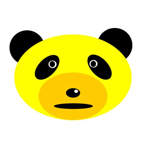 Yellow Pandas Head Free Svg