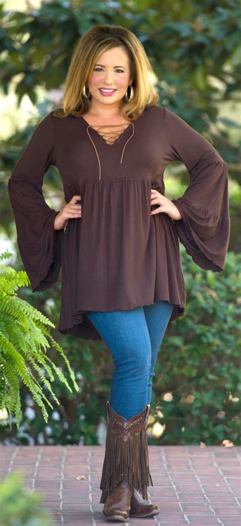 Every body shape can look flattering if dressed right. A Cowgirl Can Tunic - Brown - Perfectly Priscilla Boutique ...