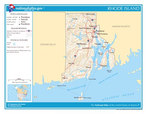 Large Detailed Tourist Map Of Rhode Island State Vidi