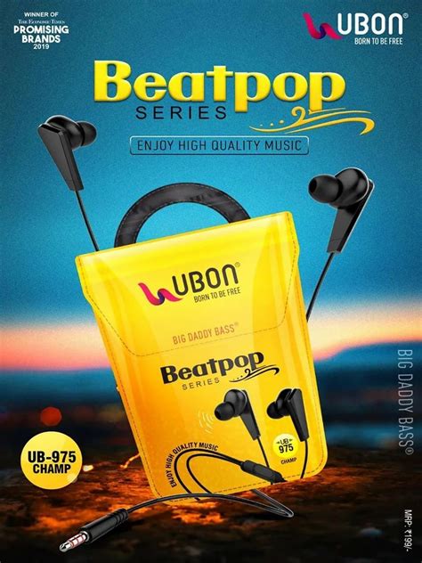 Black Ubon Ub 975 Beatpop Series Wired Earphones Mobile At Rs 199