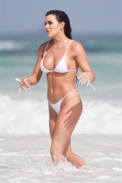 Kelsie Jean Smeby In A White Bikini On The Beach In Tulum