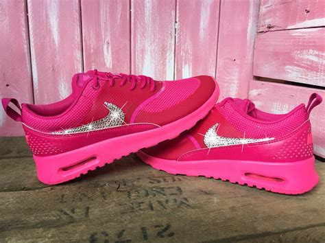 Size 8 Blinged Nike Air Max Thea Running Shoes Hot Pink