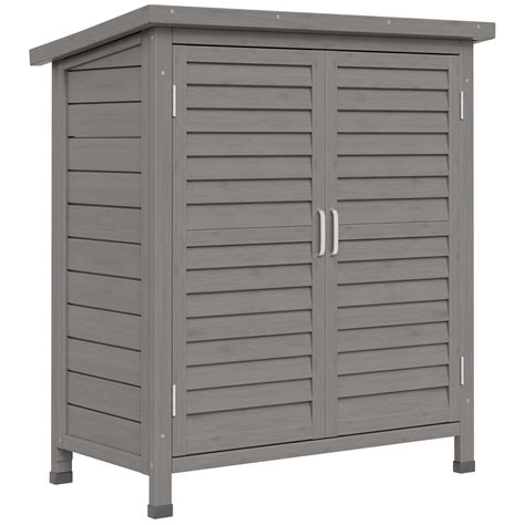 Buy Outsunny Garden Shed Wooden Garden Storage Shed 2 Door Unit Solid