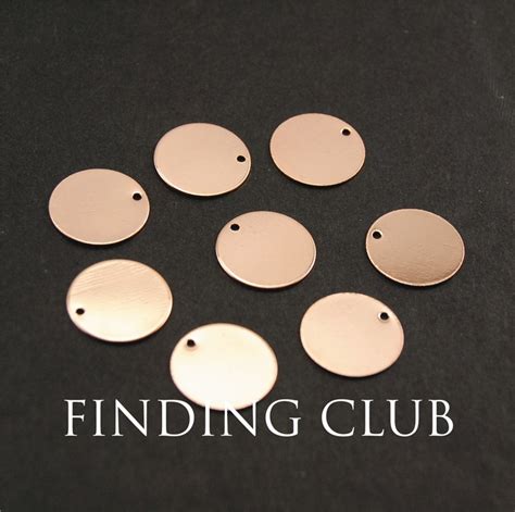 20 Pcs Copper 14mm Blank Stamping Tags Charms For Bracelets