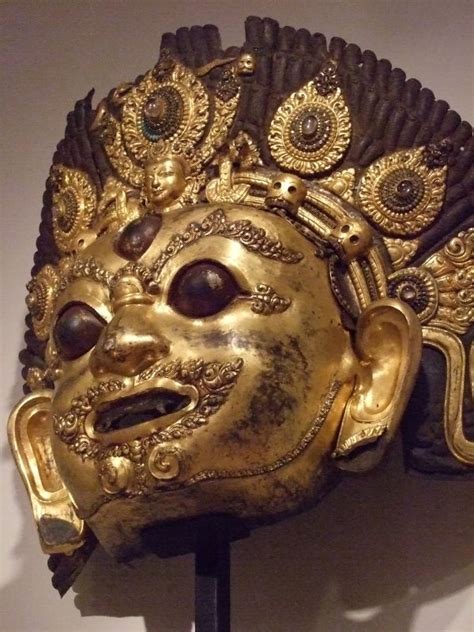 Mask Of Bhairava Nepal Late 15th 16th Century Parvel Gilt Copper