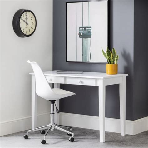 Carrington Study Desk In White With 2 Drawers Furniture In Fashion