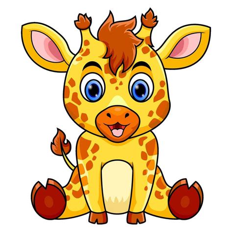 Cute Baby Giraffe Cartoon Sitting 34369136 Vector Art At Vecteezy