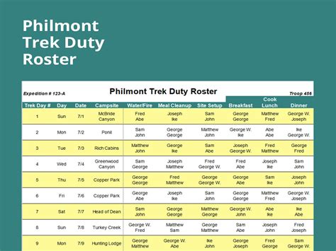 Excel Of Duty Roster Excel Templatexls Wps Free Templates