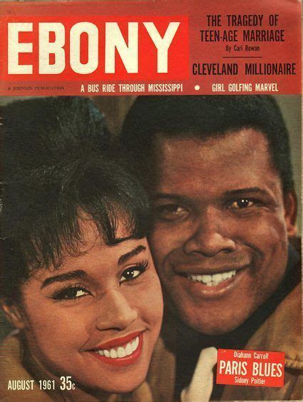 Diahann Carroll Sidney Poitier Diahann Carroll And Sidney Poitier Ebony Magazine August 1961