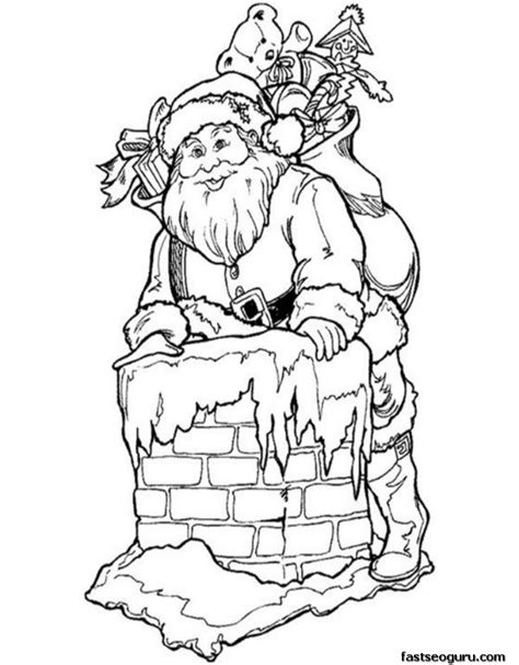 Maybe your kid can help him out by lending. Printable Santa Claus goes down the chimney coloring pages ...