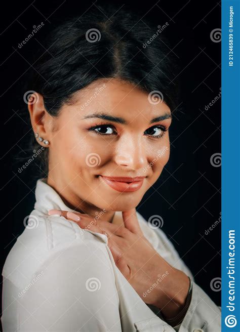 Beautiful Young Woman Being Shy Stock Image Image Of Emotional