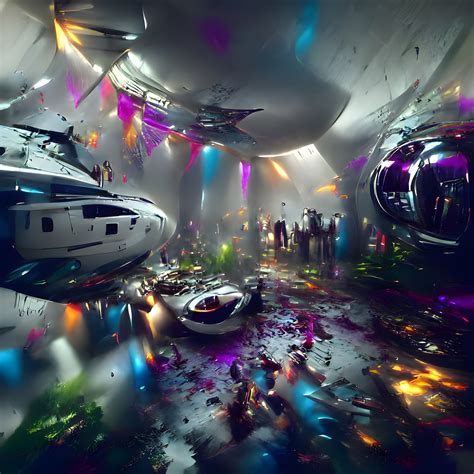 Artstation Party In An Old Spaceship