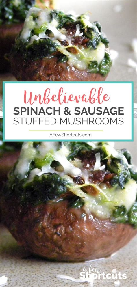 Mushroom risotto with parmesan cheese, mushrooms, and sweet italian sausage. Spinach & Sausage Stuffed Mushrooms | Recipe (With images ...