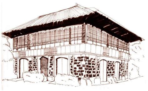 House Sketch Bahay Na Bato Drawing Found In The Ground Floor Of The