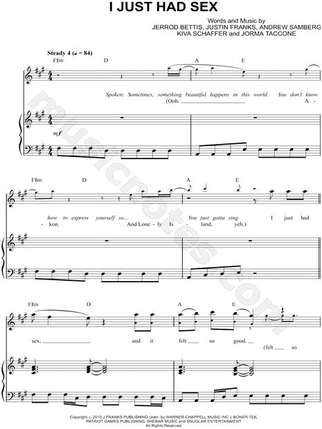 The Lonely Island I Just Had Sex Sheet Music In F Minor