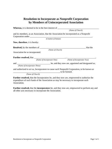 Non Profit Corporate Resolution Example Fill Out And Sign Online Dochub