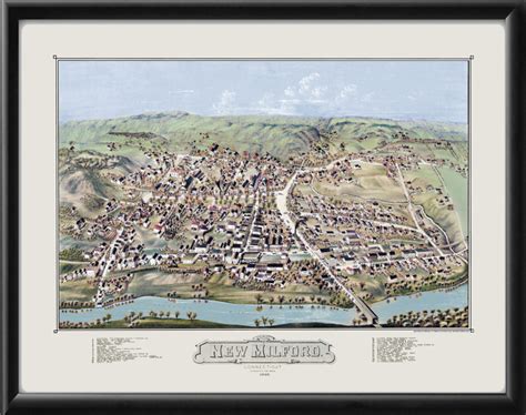 New Milford Ct Vintage City Maps My Xxx Hot Girl