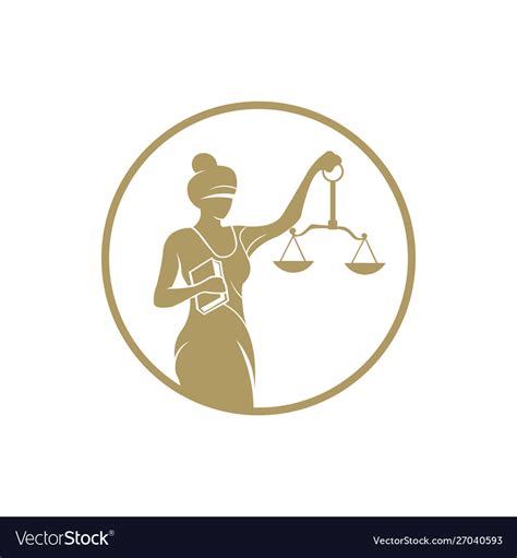 Justice And Law Blindfold Woman With Scales Vector Image