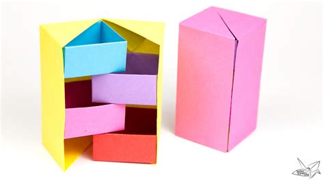 Origami Secret Stepper Box Diagram Paper Kawaii Shop