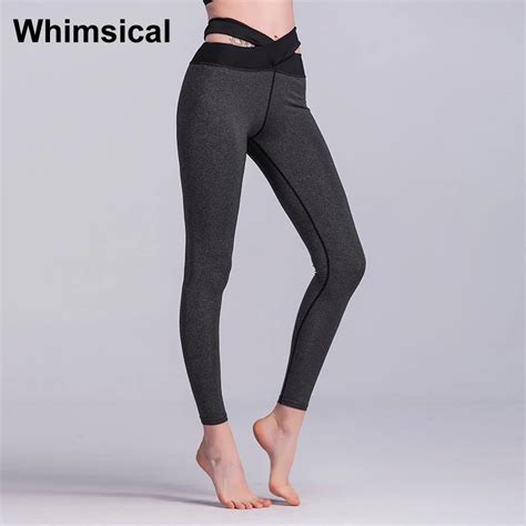 Whimsical Elastic Women Fitness Yoga Sports Leggings Breathable Mesh Running Compression Tights