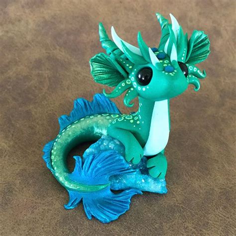 Green Speckled Mer Dragon Sculpture By Dragons And Beasties Art Art