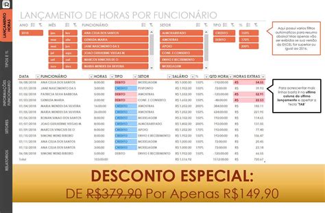 Planilha De Controle De Horas Extras Para Atualizada Planilhas