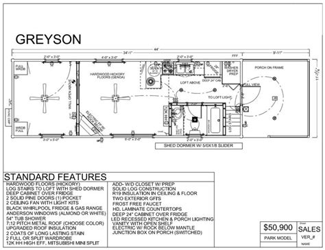 The Floor Plan For Greysons Modular Home With An Additional Room And