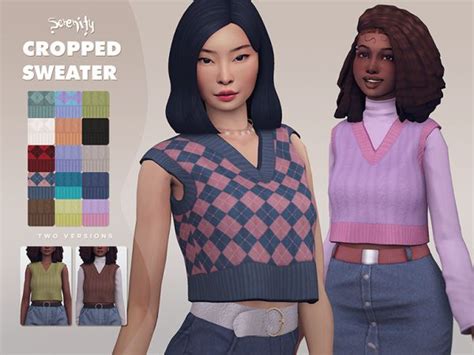 Cropped Sweater Vest In 2021 Sims 4 Sims Sims 4 Mods Clothes