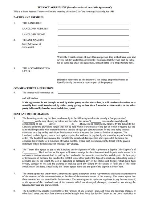 Shorthold Tenancy Agreement Template Free Download Doctemplates