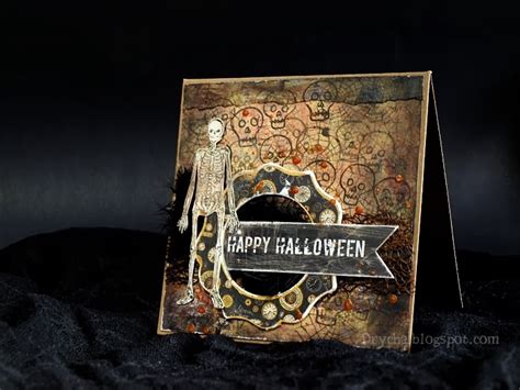 Drycha Mixedmedia Craft Handmade Happy Halloween Card Using 3rd