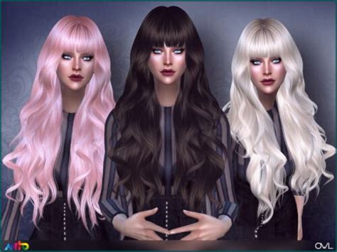 Owl Hair For The Sims 4 By Anto Long Hair With Bangs Very Long Hair