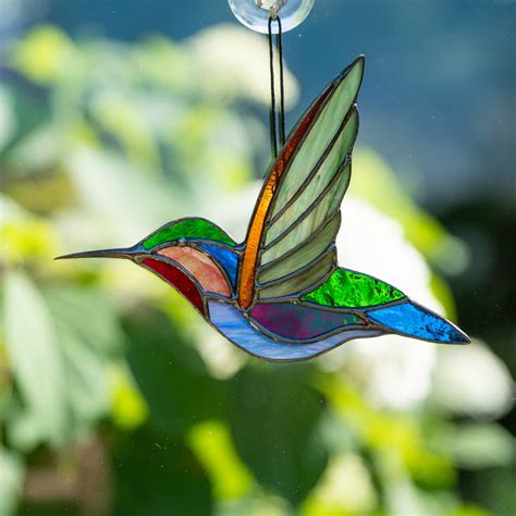 Stained Glass Hummingbird Suncatcher T For Christmas Custom Etsy