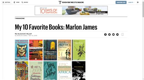 My 10 Favorite Books Marlon James Published 2016 Marlon James
