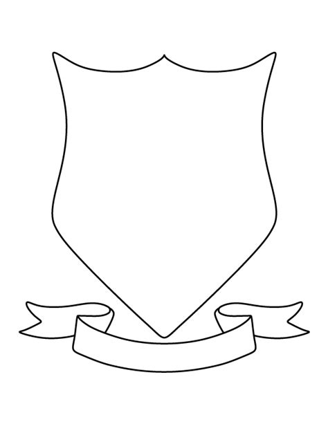 A Black And White Drawing Of A Shield With A Ribbon On The Bottom In