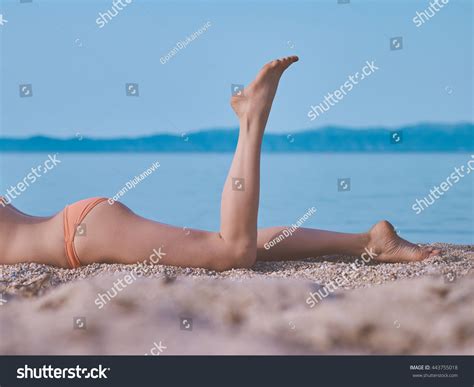 Sexy Women Legs On Beach Stock Photo 443755018 Shutterstock