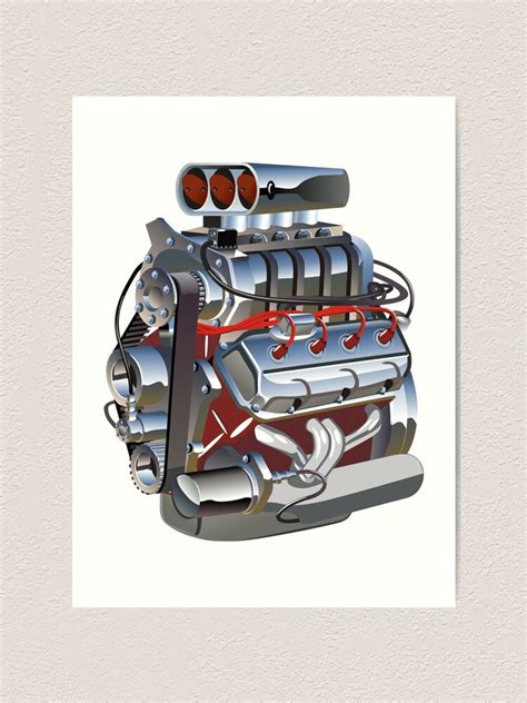 Cartoon Turbo Engine Art Print For Sale By Mechanick Redbubble