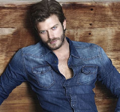 Kivanc Tatlitug Turkish Actor Handsome Blue Eyes Jacket Model Wallpaper