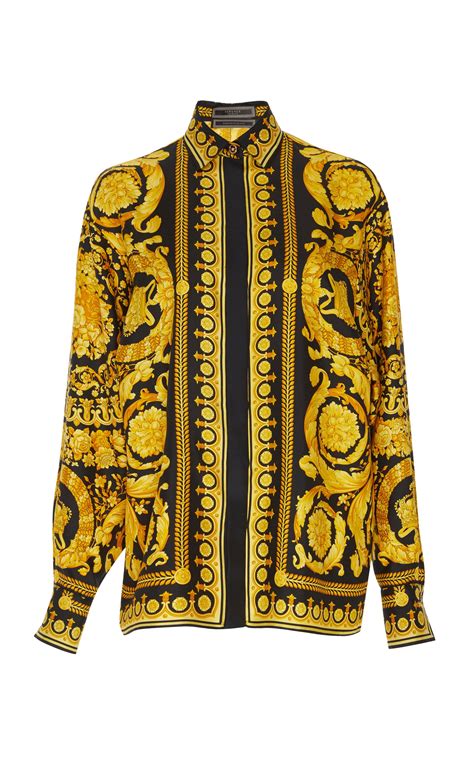 Versace Synthetic Baroque Print Shirt In Yellow Lyst