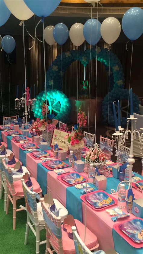 Kids Table Disney Theme Party Cinderella Party Birthday Parties