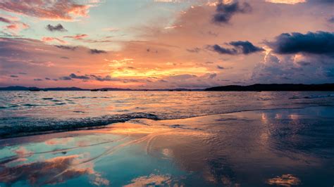 Wallpaper Sea Beach Sunset Beach Sunset Wallpaper 4k 3840x2160