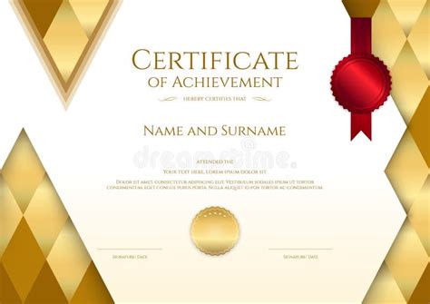 Luxury Certificate Template With Elegant Border Frame Diploma D Stock