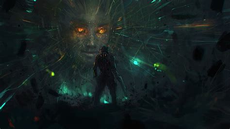 Hd Wallpaper Man With Rifle Illustration System Shock System Shock 2
