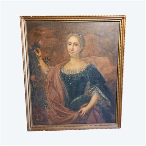 Large Portrait Of An 18th Century Lady Painti Antikeo