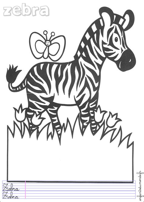 Coloriage Zebre 1 Coloriages Animaux De La Jungle En Anglais