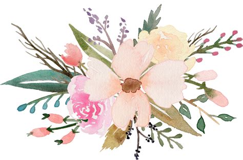 Download Flower Bouquet Watercolour Flower Clipart Free Png Image